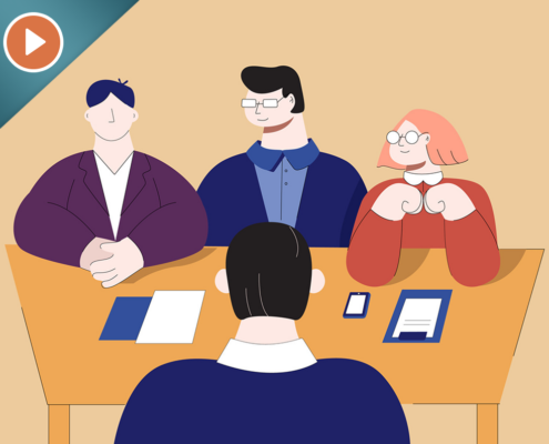 a vector depiction of faculty interviews