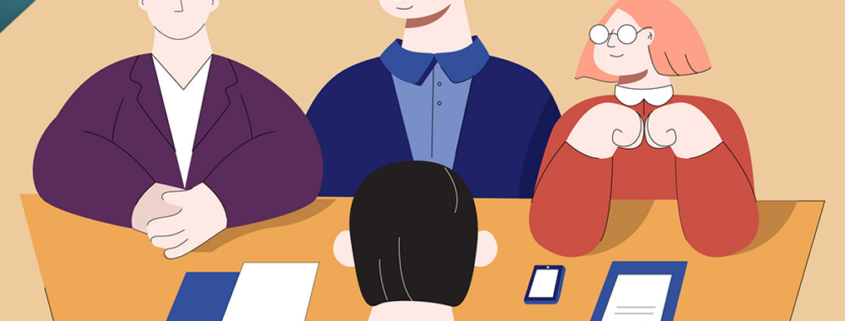 a vector depiction of faculty interviews