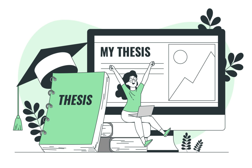 a depiction of an academic who is done writing a dissertation
