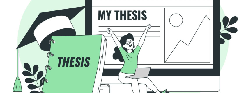 a depiction of an academic who is done writing a dissertation