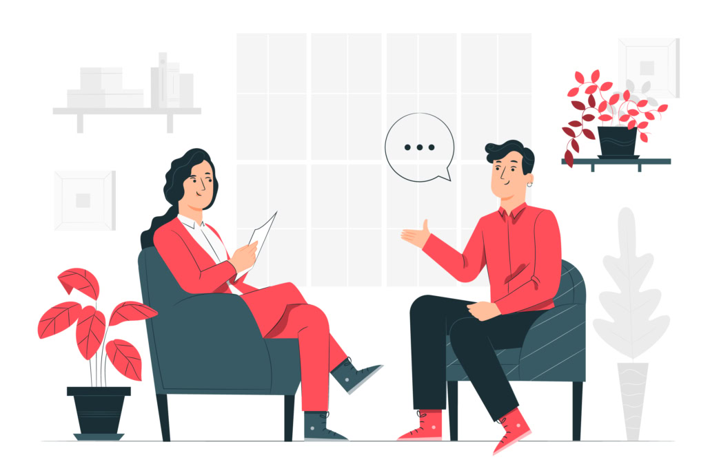 a vector depiction of faculty interviews 