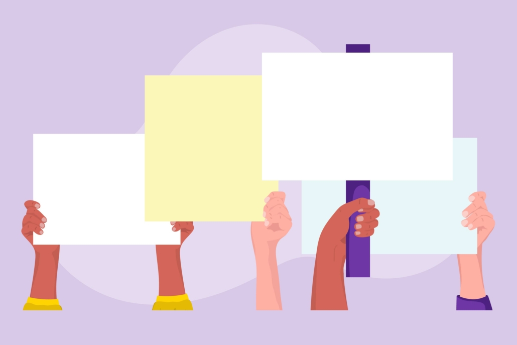 A vector depiction of union advocacy in academia