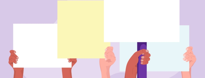 A vector depiction of union advocacy in academia