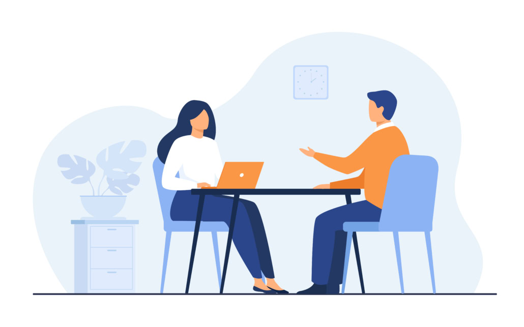 a person conducting graduate school interviews