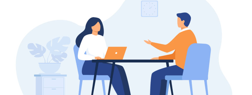 a person conducting graduate school interviews