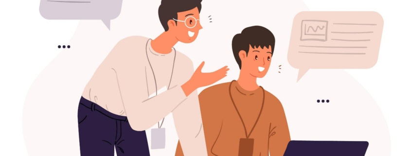 a depiction of a mentor utilizing effective strategies for teaching their mentee
