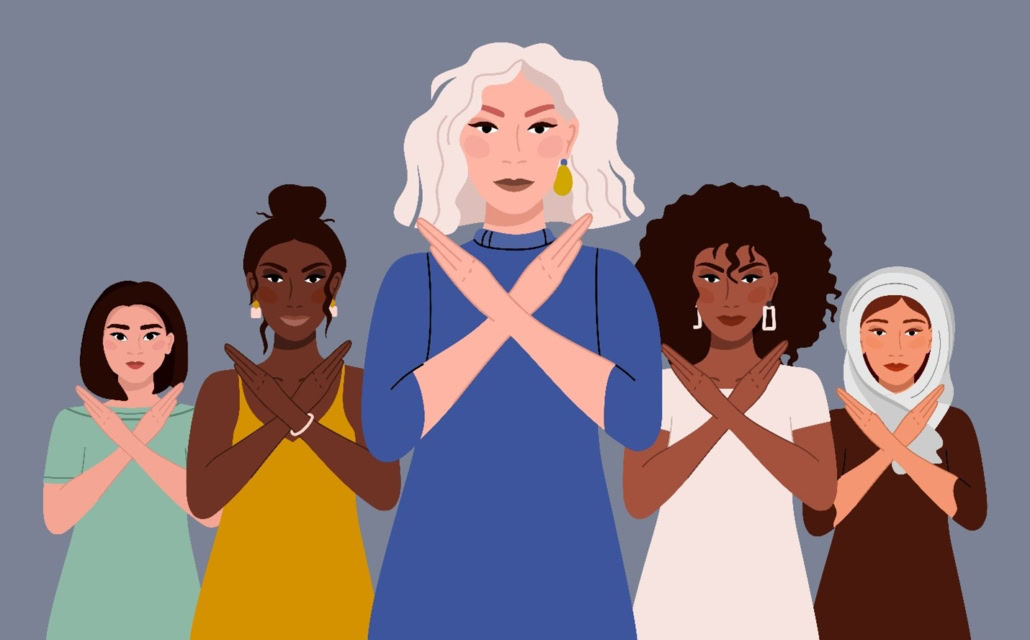 a depiction of a group of people addressing implicit bias