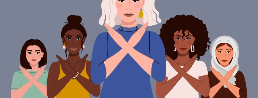 a depiction of a group of people addressing implicit bias