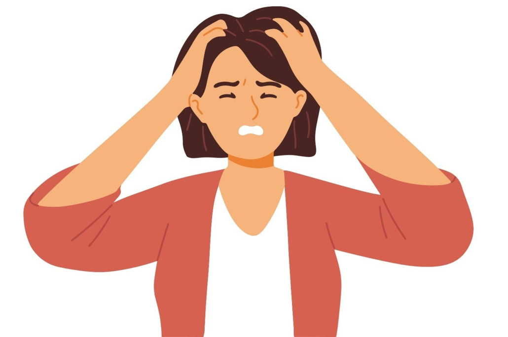 a depiction of someone struggling with preventing burnout and managing stress